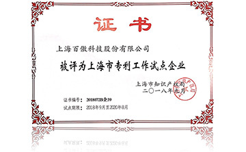 上(shang)海(hai)市專利(li)工(gong)作試點(dian)企業